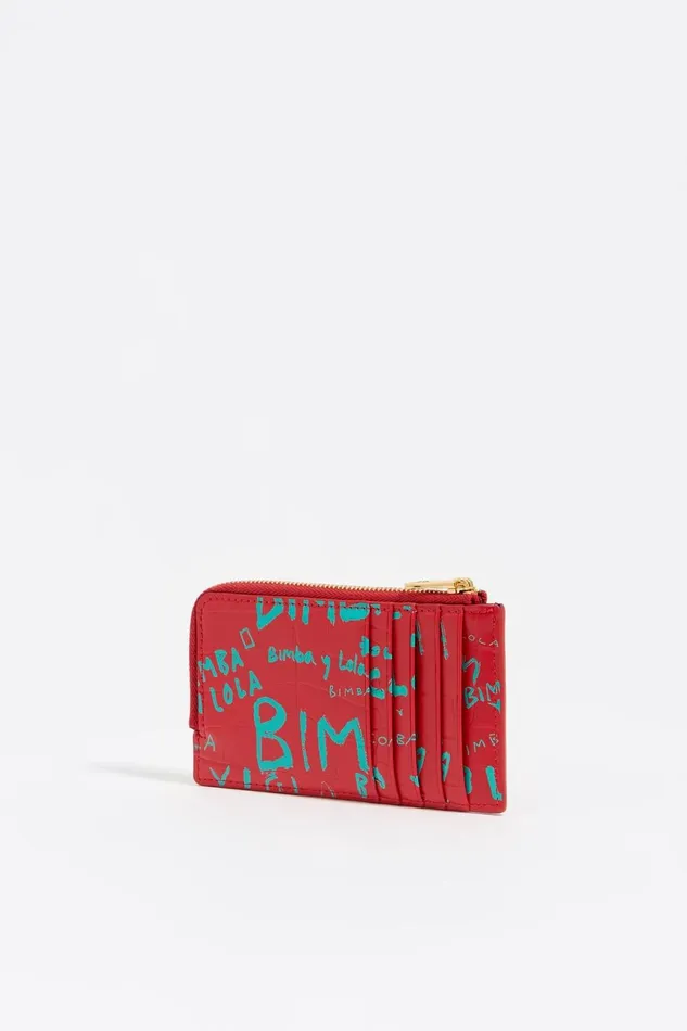 Red Mock Croc Card Holdercoin Purse Bimbaylolacom Red Women Bimba Y Lola Wallets And Coin Purses