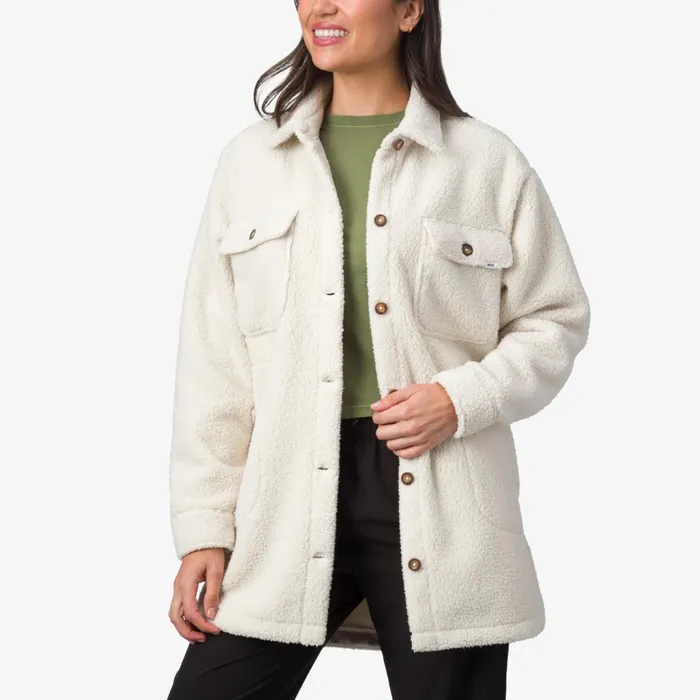 Reef Hoodies Sweaters and Jackets Sammie Sherpa Shacket Almond Milk 8211 Women