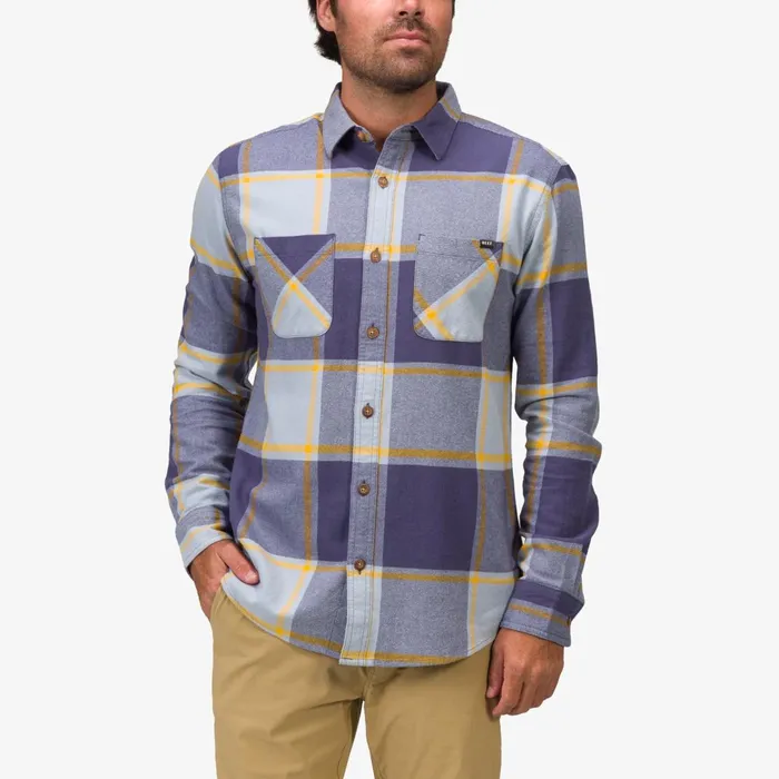 Reef Outerwear Morris Long Sleeve Woven Shirt Blue Fog 8211 Men