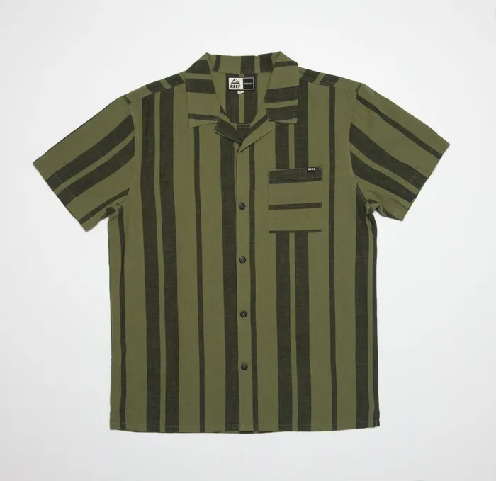 Reef TShirts and Shirts Angelo Short Sleeve Camp Shirt Olivine 8211 Men Reef TShirts and Shirts Angelo Short Sleeve Camp Shirt Olivine 8211 Men