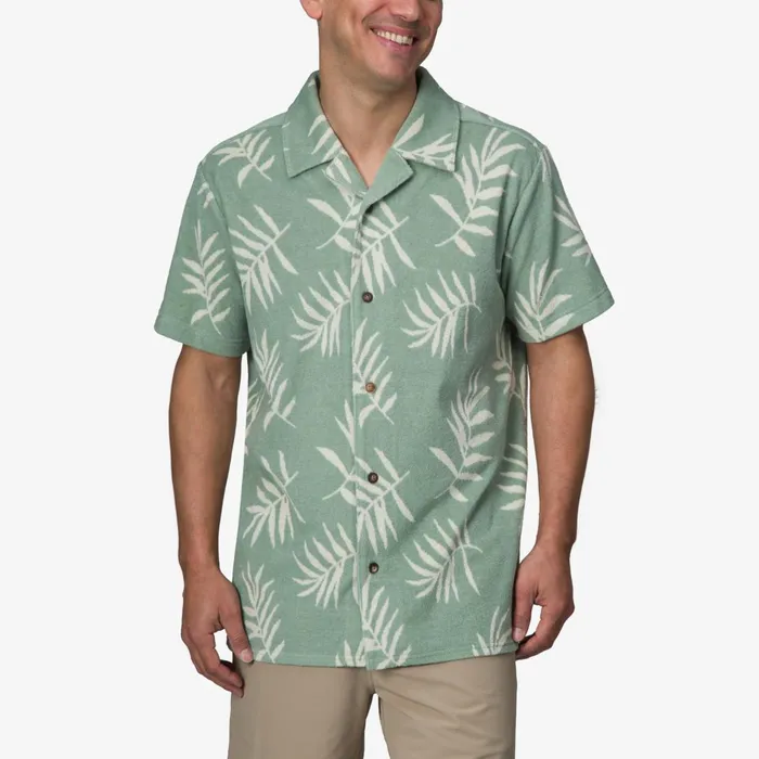 Reef TShirts and Shirts Kenji Short Sleeve Terry Knit Shirt Almond Milk 8211 Men