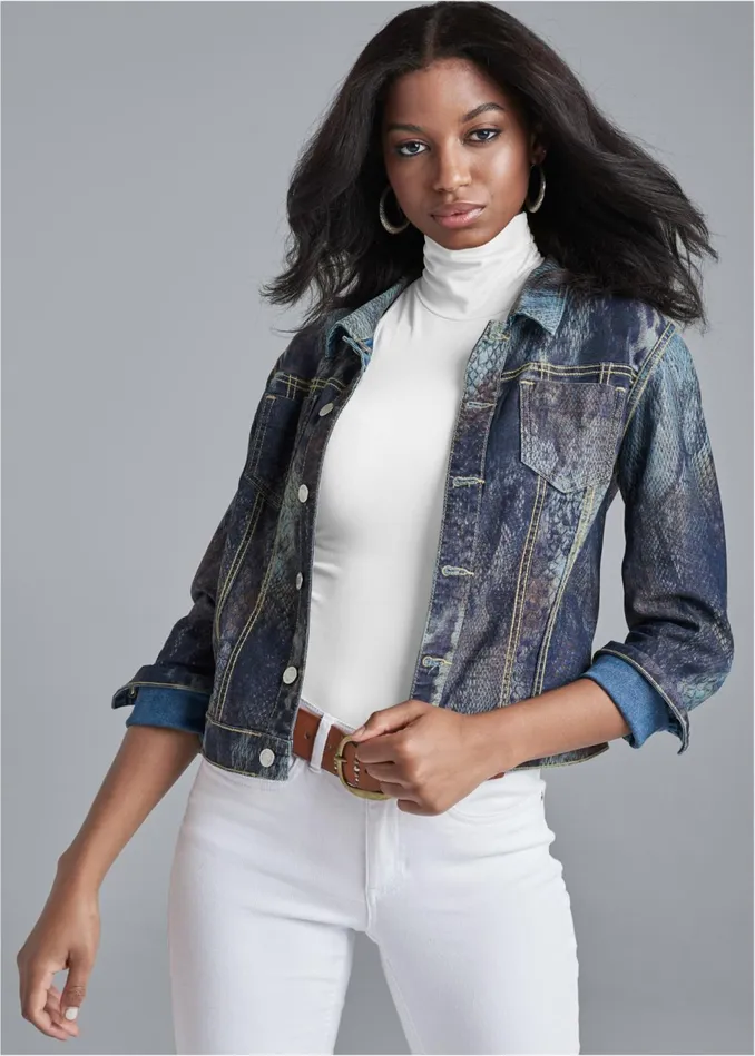 REVERSIBLE DENIM JACKET Blue Multi Women VENUS Denim