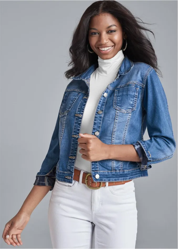 REVERSIBLE DENIM JACKET Blue Multi Women VENUS Denim