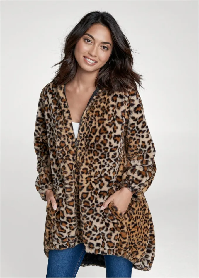 Reversible FauxFur Anorak Black Multi Women VENUS Coats
