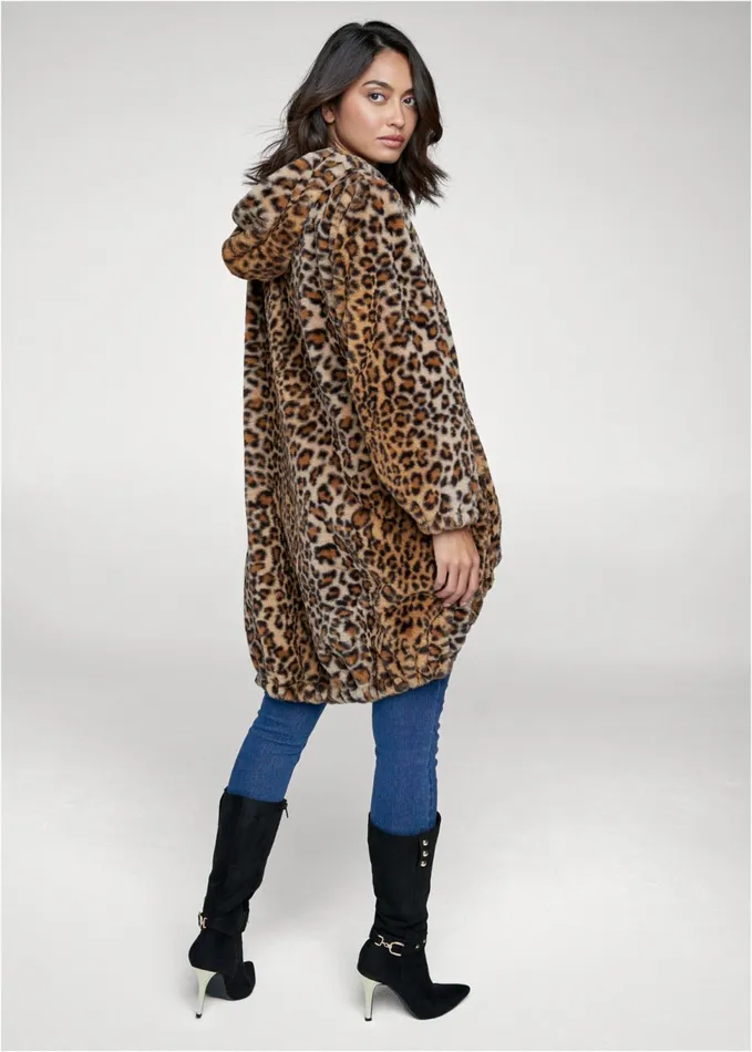 Reversible FauxFur Anorak Black Multi Women VENUS Coats