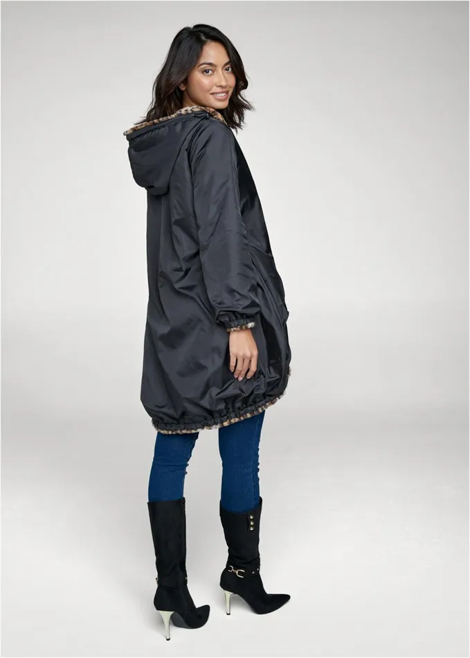 Reversible FauxFur Anorak Black Multi Women VENUS Coats