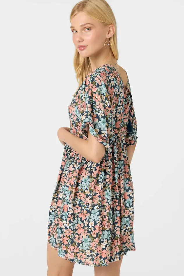 ROSEMARY TERRECE FLORAL SHORT DRESS Slate Women O039NEILL Clothing