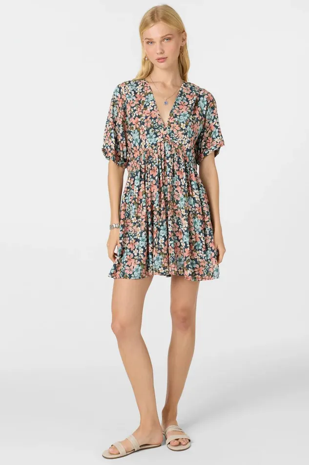 ROSEMARY TERRECE FLORAL SHORT DRESS Slate Women O039NEILL Clothing
