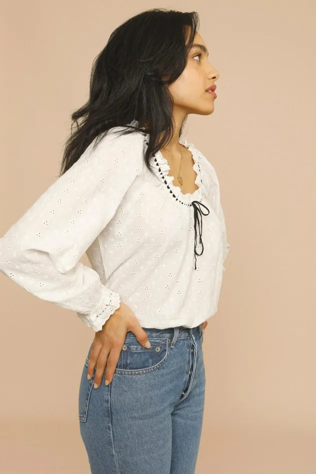 Rouje DAVIA Top White Women Blouses and Tops