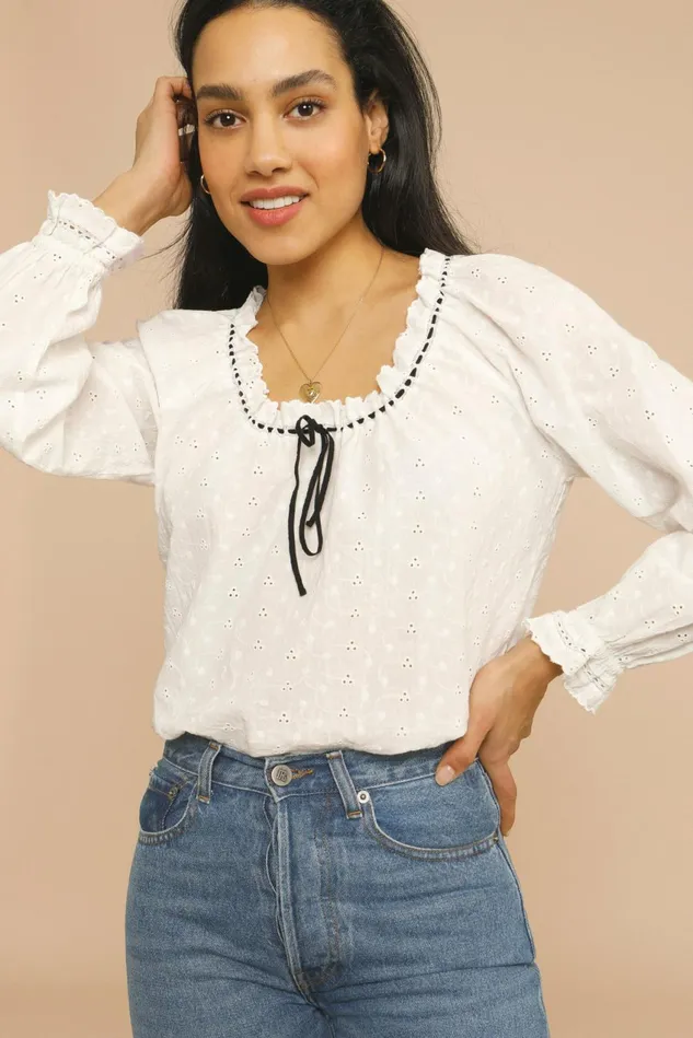 Rouje DAVIA Top White Women Blouses and Tops