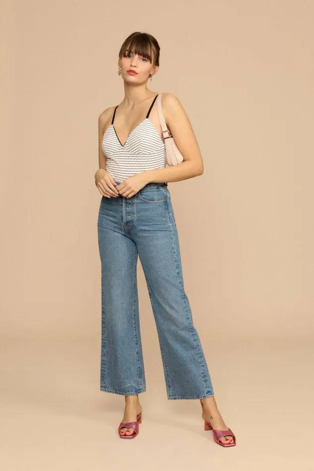 Rouje JOSEPH Bodysuit Creme Raye Women Tshirts and Tank Tops