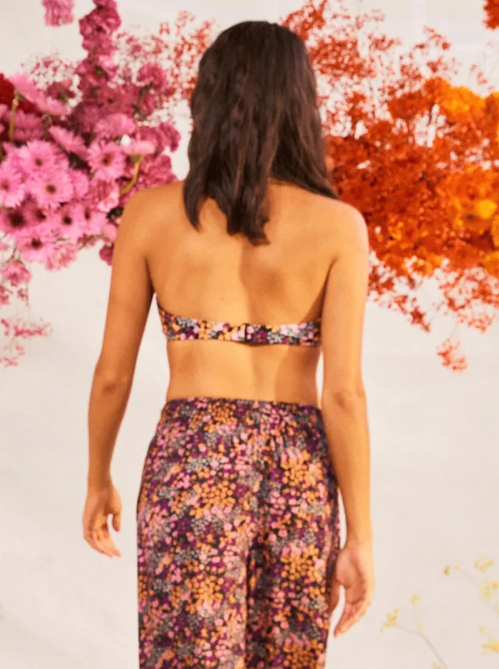 Roxy Bikini Tops Printed Beach Classics Triangle Bikini Top Anthracite Floral Daze 8211 Women