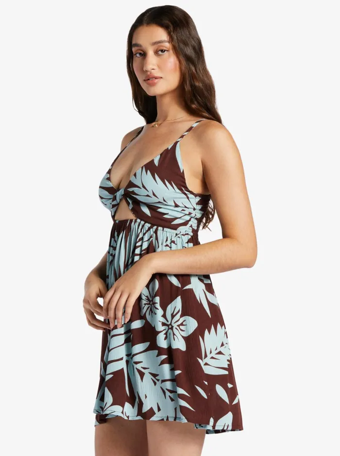 Roxy Dresses Evening Glow Strappy Mini Dress Bitter Chocolate Palmeria 8211 Women