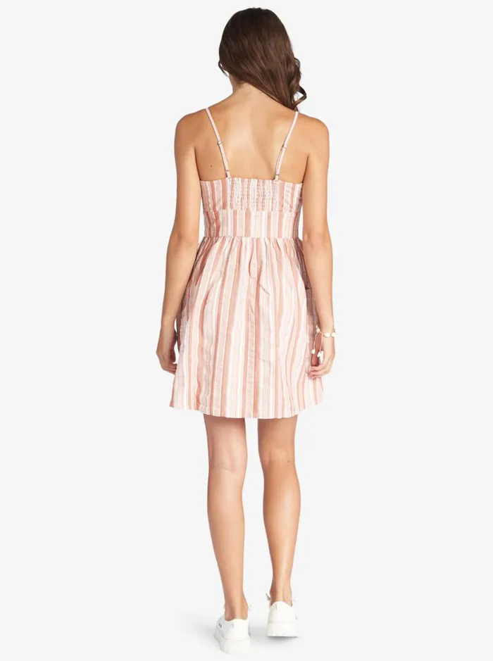 Roxy Dresses Under The Cali Sun Stripe Strappy Dress Baked Clay River Stripe 8211 Women