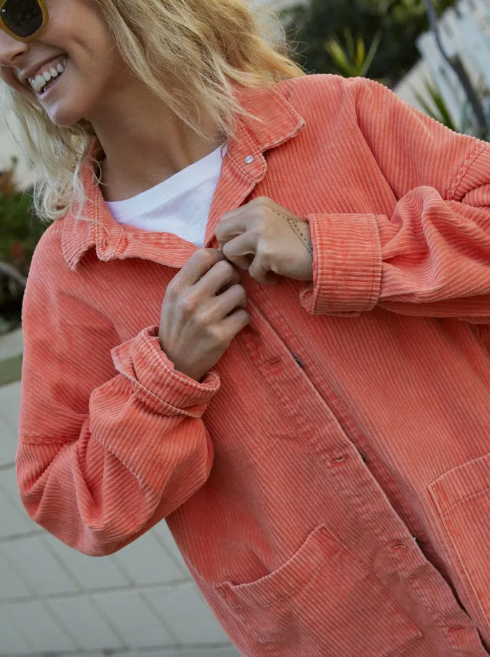 Roxy Jackets Kick Back Washed Corduroy Long Sleeve Shirt Tigerlily 8211 Women
