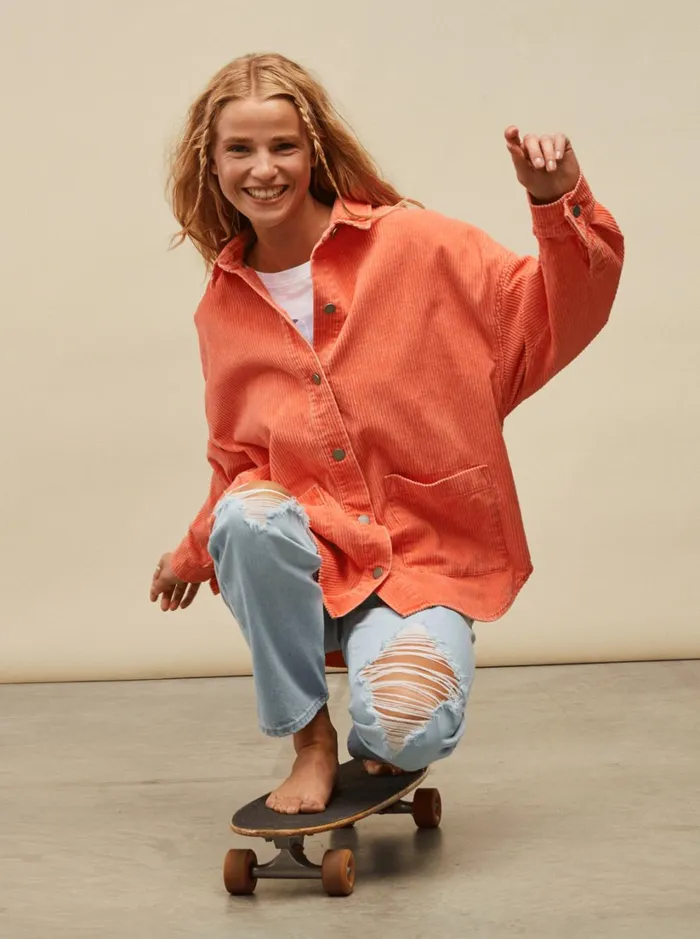 Roxy Jackets Kick Back Washed Corduroy Long Sleeve Shirt Tigerlily 8211 Women