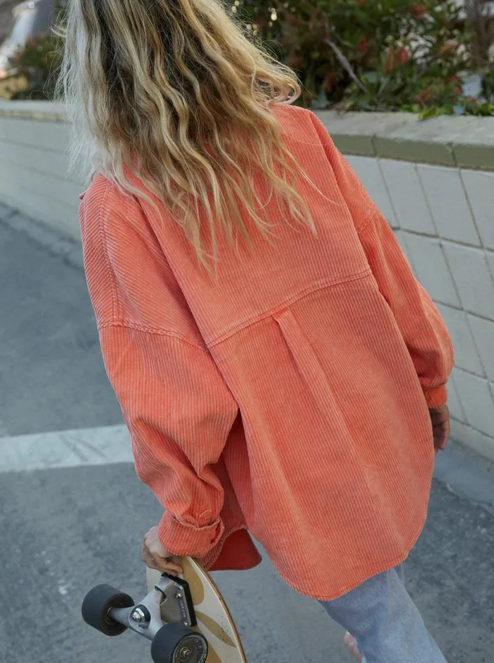 Roxy Jackets Kick Back Washed Corduroy Long Sleeve Shirt Tigerlily 8211 Women