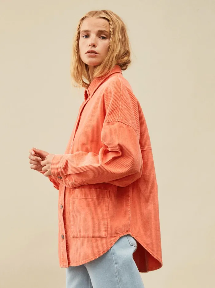 Roxy Jackets Kick Back Washed Corduroy Long Sleeve Shirt Tigerlily 8211 Women