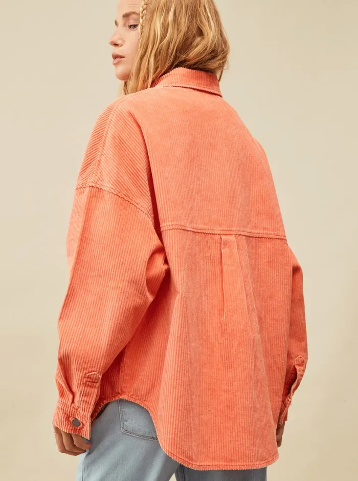 Roxy Jackets Kick Back Washed Corduroy Long Sleeve Shirt Tigerlily 8211 Women
