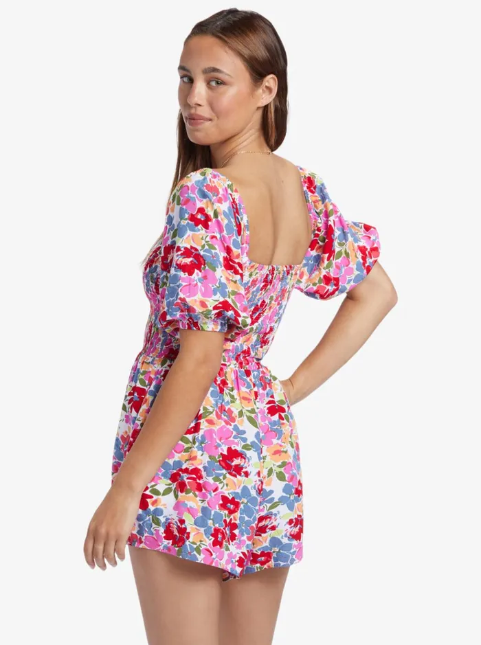 Roxy Jumpsuits and Rompers Barefoot Babe Romper Shocking Pink Bloomin Babe 8211 Women