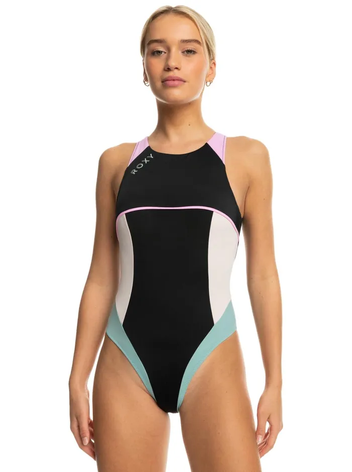 Roxy One Pieces Roxy Active Tech OnePiece Swimsuit Anthracite 8211 Women