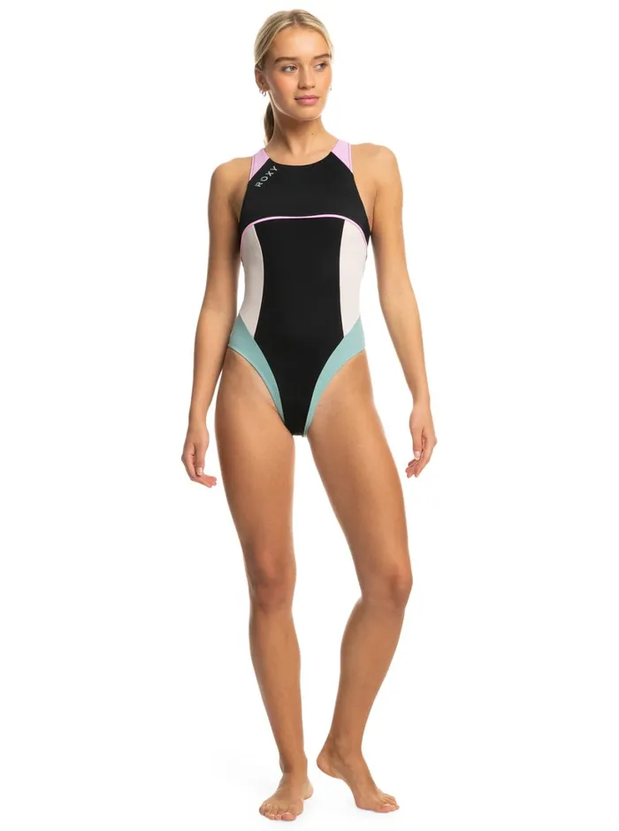 Roxy One Pieces Roxy Active Tech OnePiece Swimsuit Anthracite 8211 Women