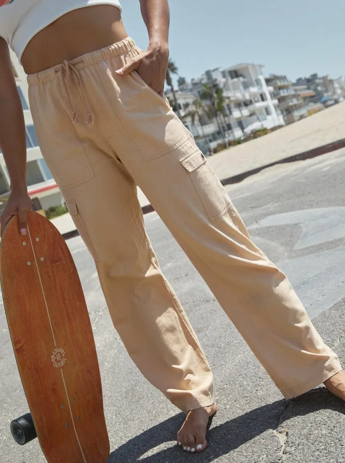 Roxy Pants and Jeans Precious Cargo High Waist Cargo Pants Hazelnut 8211 Women