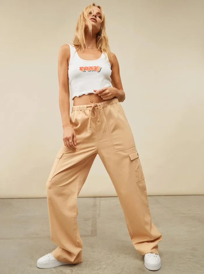 Roxy Pants and Jeans Precious Cargo High Waist Cargo Pants Hazelnut 8211 Women
