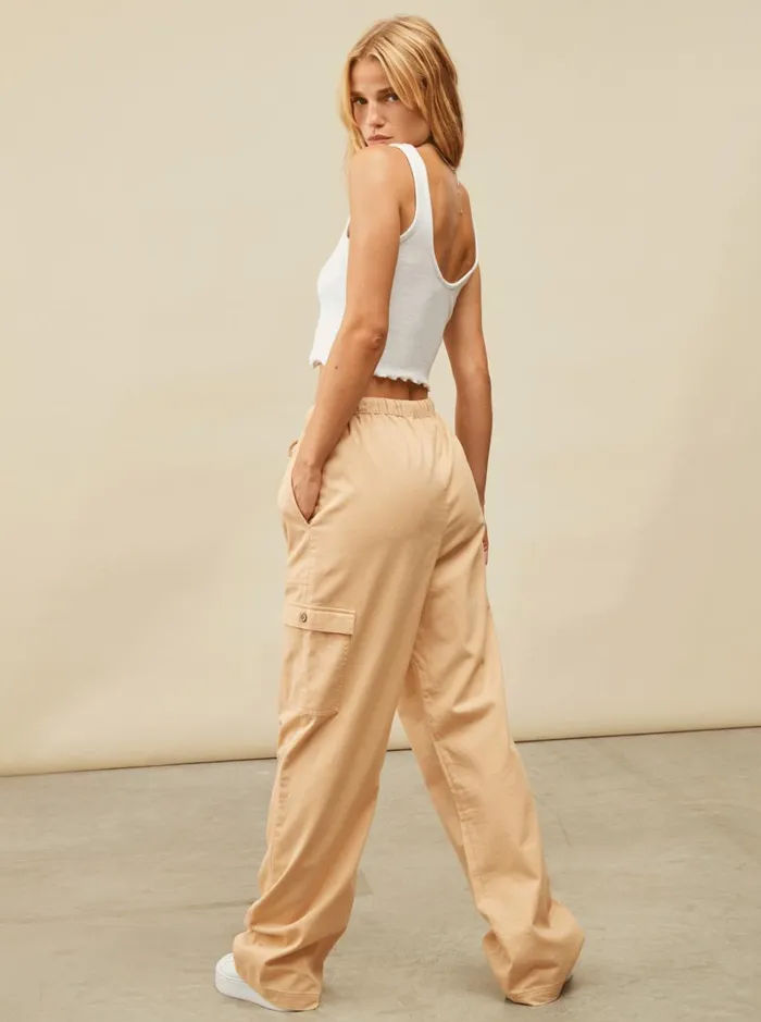 Roxy Pants and Jeans Precious Cargo High Waist Cargo Pants Hazelnut 8211 Women
