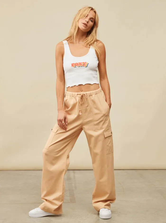 Roxy Pants and Jeans Precious Cargo High Waist Cargo Pants Hazelnut 8211 Women