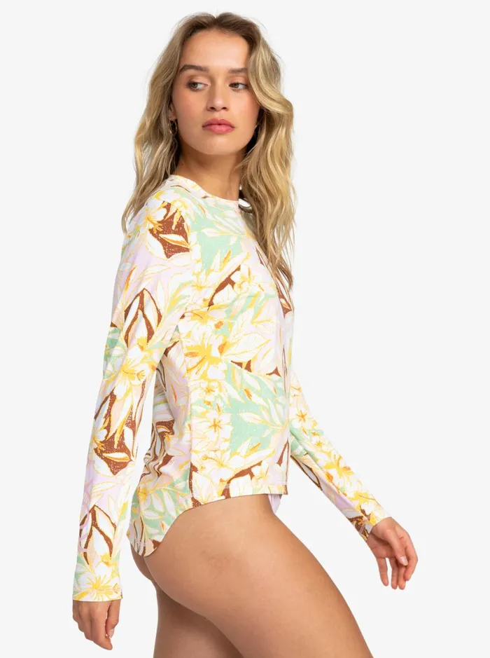 Roxy Rashguards Sea Skippin Pants Long Sleeve Lycra Surf Tee Quiet Green Coast 2 Coast 8211 Women