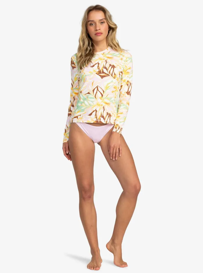 Roxy Rashguards Sea Skippin Pants Long Sleeve Lycra Surf Tee Quiet Green Coast 2 Coast 8211 Women