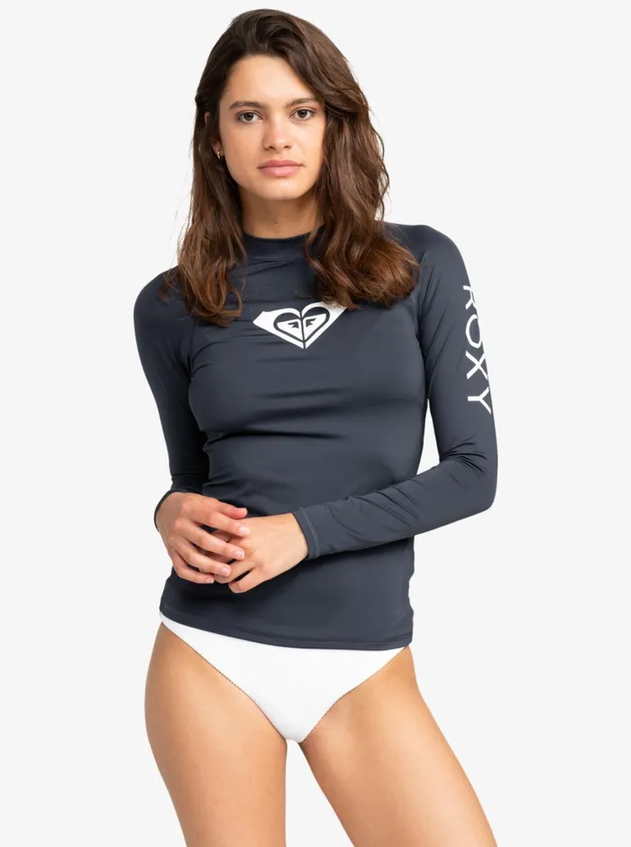 Roxy Rashguards Whole Hearted Long Sleeve UPF 50 Rashguard Mood Indigo 8211 Women Roxy Rashguards Whole Hearted Long Sleeve UPF 50 Rashguard Mood Indigo 8211 Women