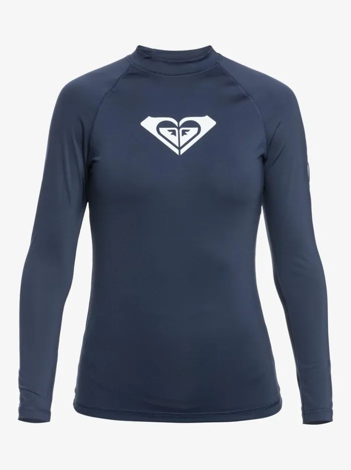 Roxy Rashguards Whole Hearted Long Sleeve UPF 50 Rashguard Mood Indigo 8211 Women