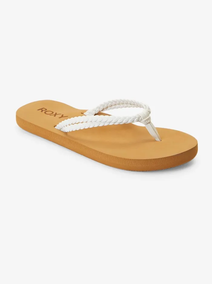 Roxy Shoes and Sandals Girl039s 416 Costas FlipFlops White 8211 Women