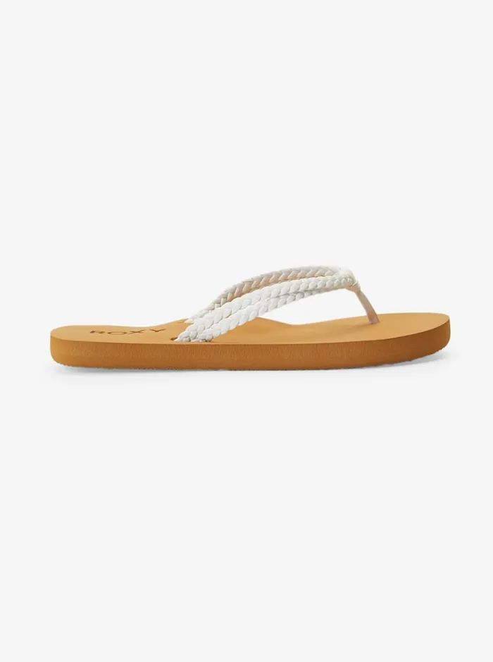 Roxy Shoes and Sandals Girl039s 416 Costas FlipFlops White 8211 Women