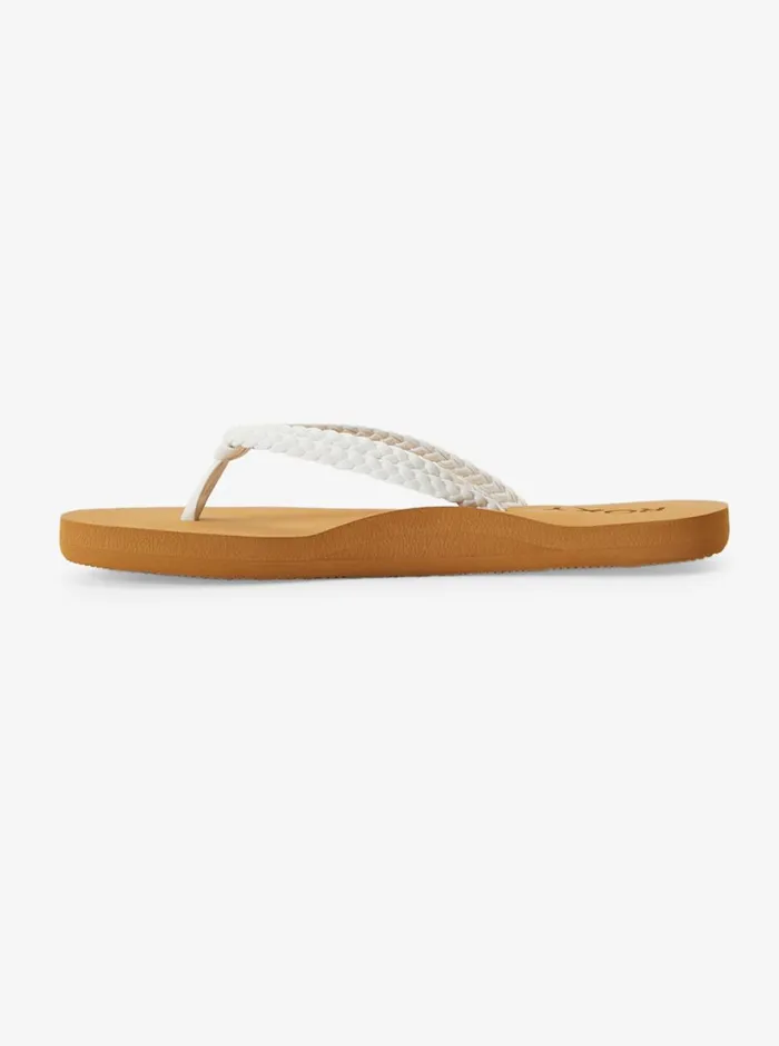 Roxy Shoes and Sandals Girl039s 416 Costas FlipFlops White 8211 Women