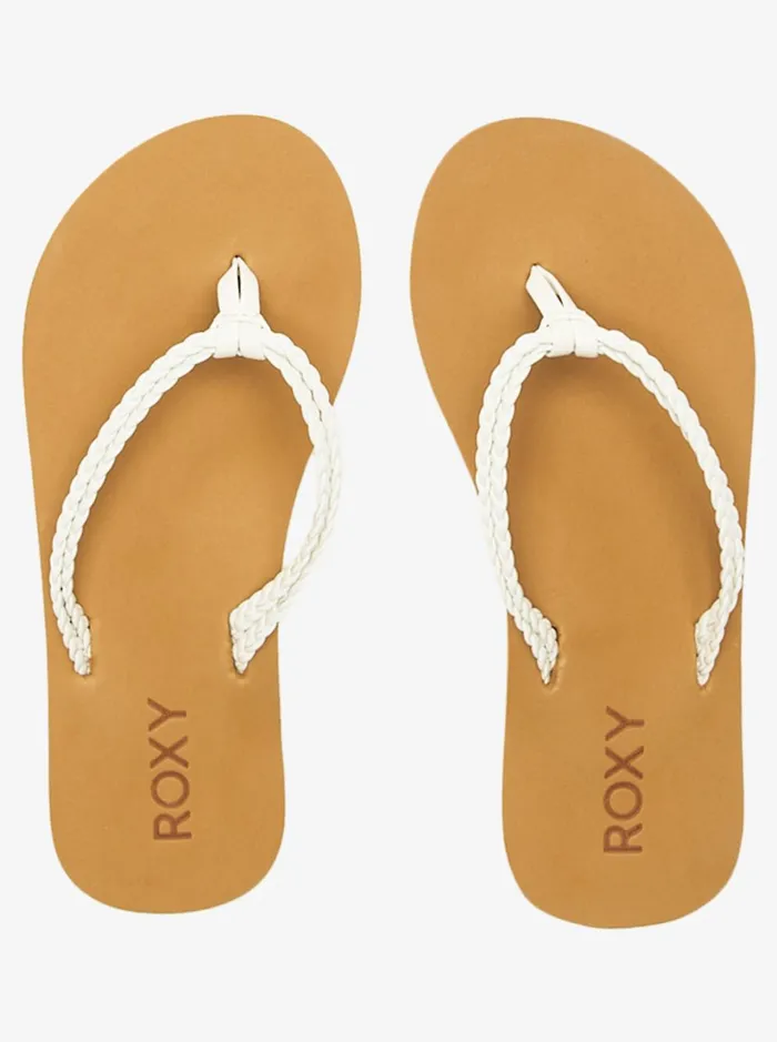 Roxy Shoes and Sandals Girl039s 416 Costas FlipFlops White 8211 Women