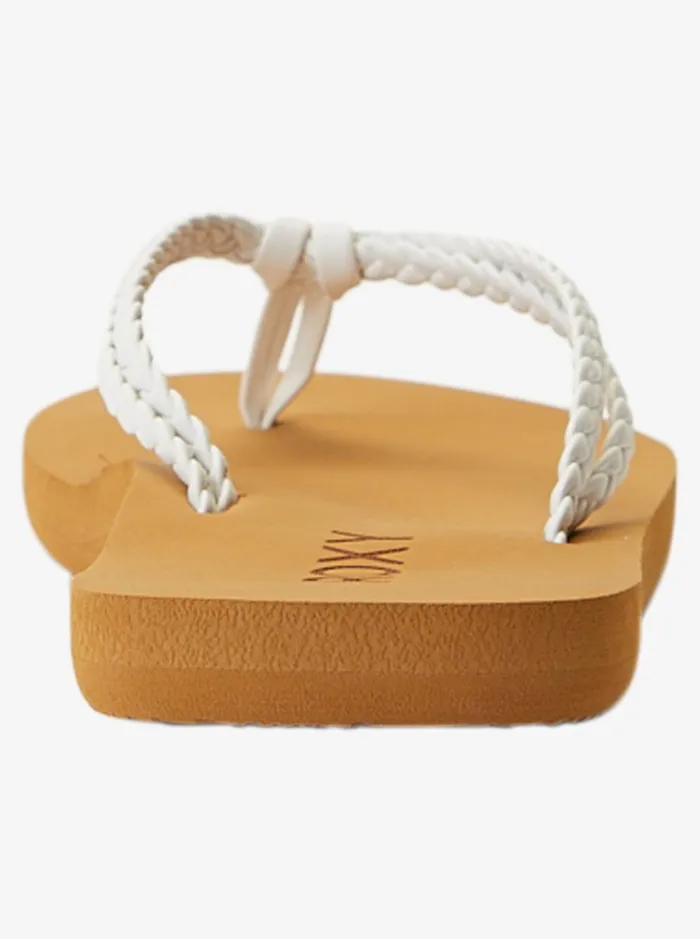 Roxy Shoes and Sandals Girl039s 416 Costas FlipFlops White 8211 Women