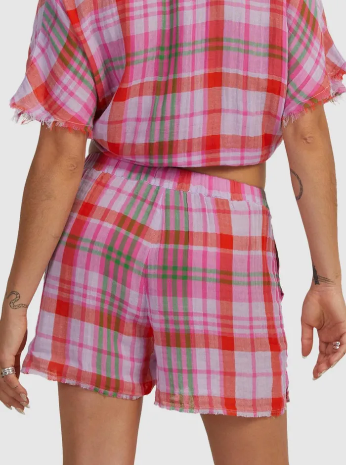 Roxy Shorts Tartan Times Shorts Tartan Times Mimis Lilac 8211 Women