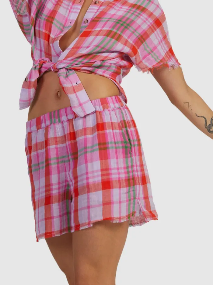 Roxy Shorts Tartan Times Shorts Tartan Times Mimis Lilac 8211 Women