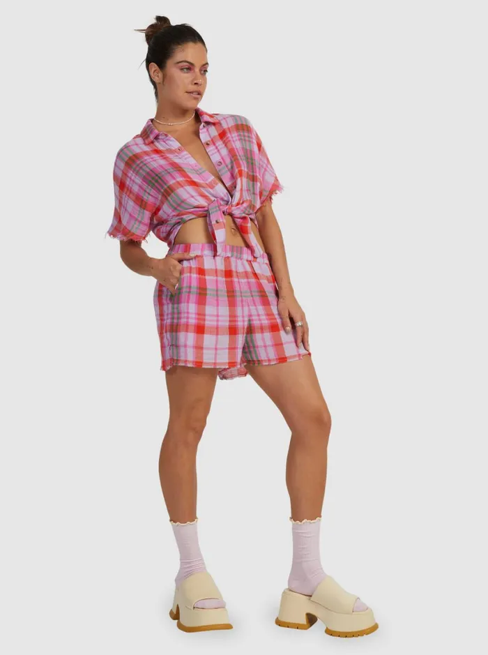 Roxy Shorts Tartan Times Shorts Tartan Times Mimis Lilac 8211 Women