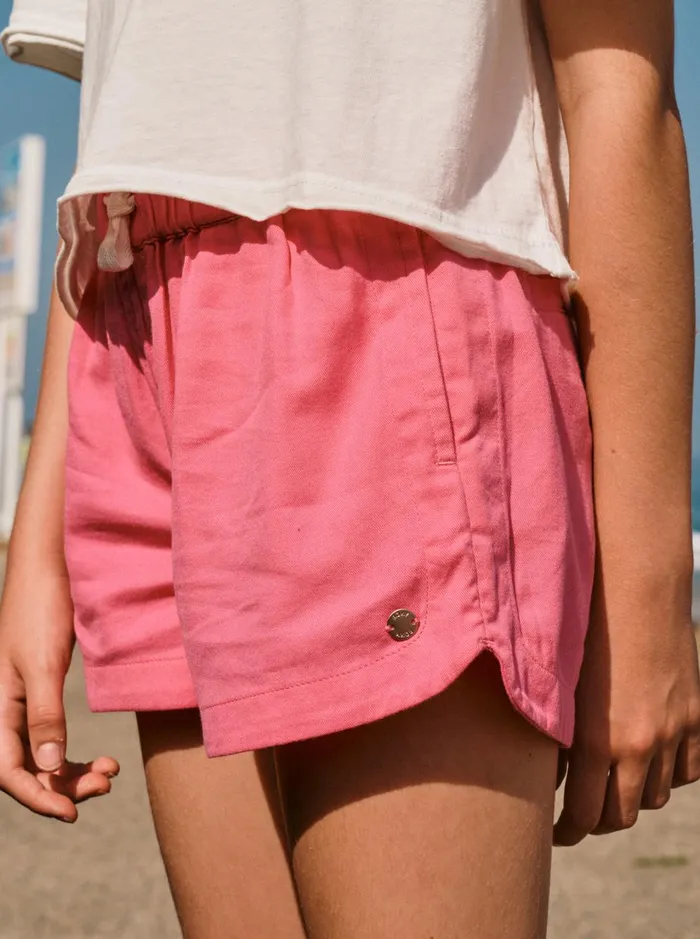 Roxy Skirts and Shorts Girl039s 416 Una Mattina Elastic Waist Shorts Shocking Pink 8211 Women Roxy Skirts and Shorts Girl039s 416 Una Mattina Elastic Waist Shorts Shocking Pink 8211 Women