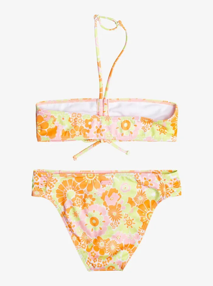 Roxy Swim Girl039s 416 Last In Paradise Two Piece Bandeau Bikini Set For Girls Mock Orange Piece Of Paradise 8211 Women