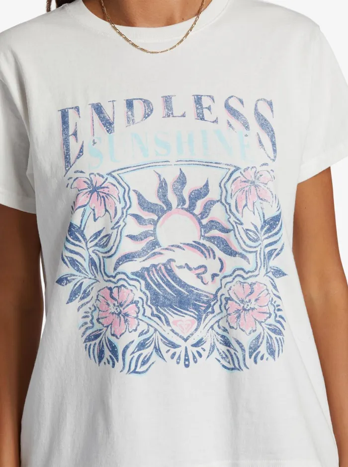 Roxy Tees and Tanks Endless Sunshine Oversized TShirt Snow White 8211 Women