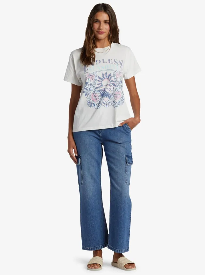 Roxy Tees and Tanks Endless Sunshine Oversized TShirt Snow White 8211 Women