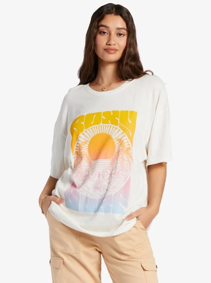 Roxy Tees and Tanks Sunrise Tropics TShirt Snow White 8211 Women