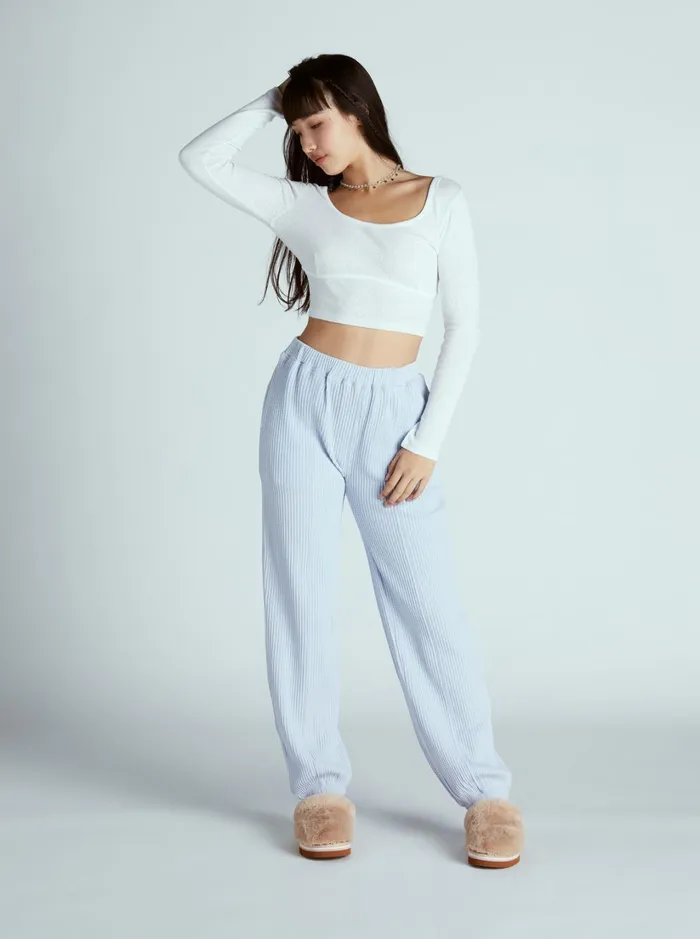 Roxy Tops Chloe Kim Pointelle Long Sleeve Knit Snow White 8211 Women