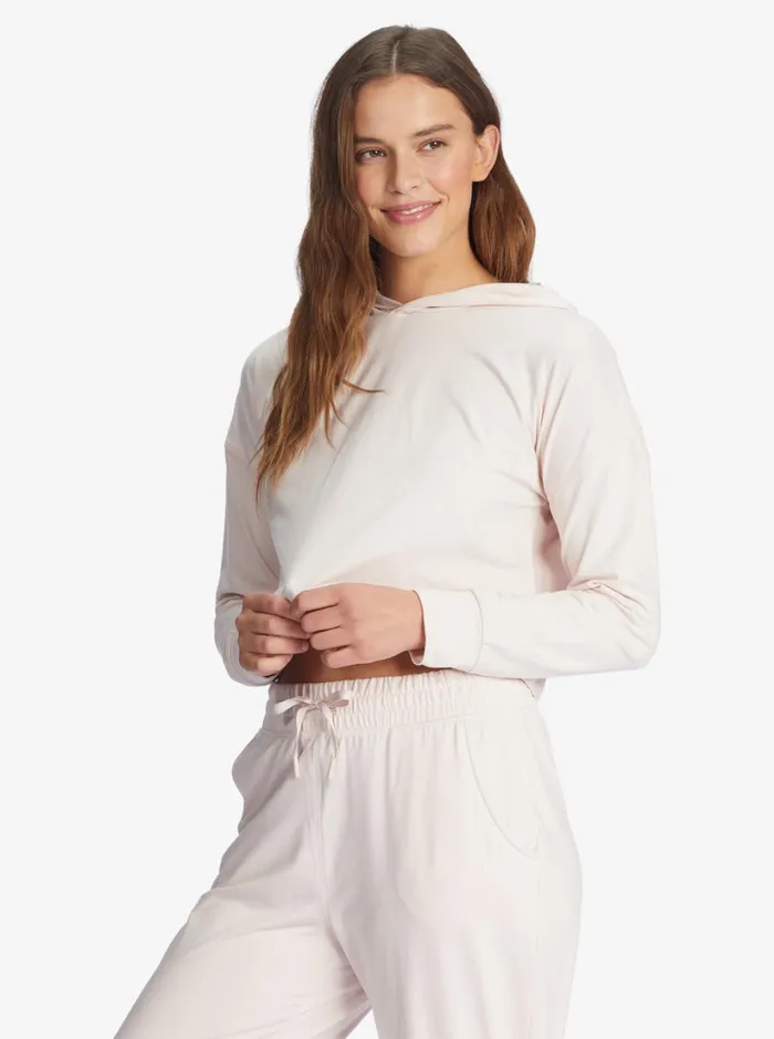 Roxy Tops Sun Might Shine Long Sleeve Hooded TShirt Mauve Chalk Heather 8211 Women