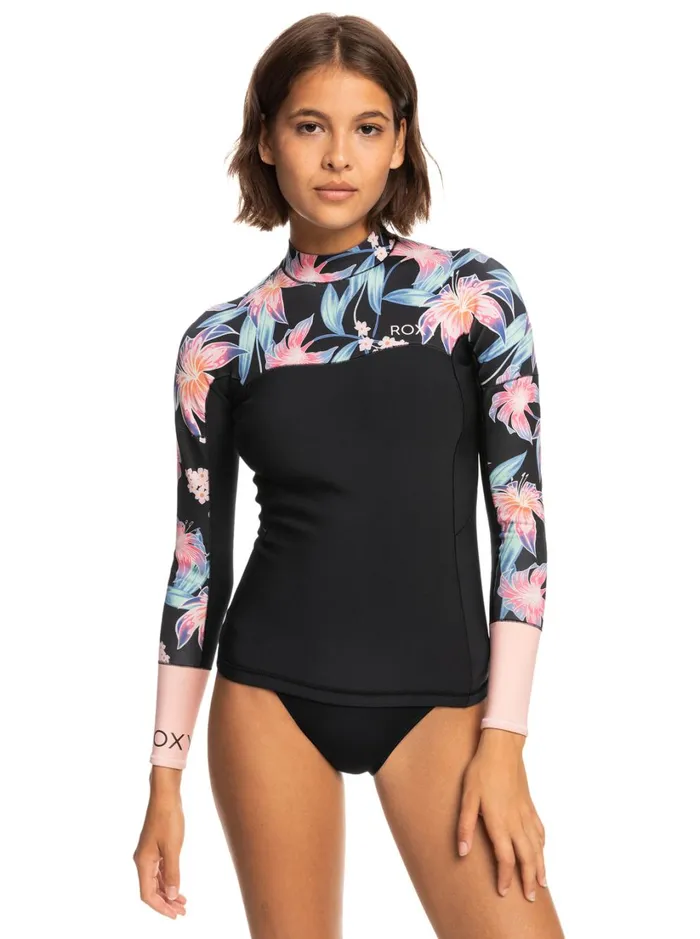 Roxy Wetsuits 1mm Swell Series Long Sleeve Wetsuit Top Anthracite Paradise Found S 8211 Women Roxy Wetsuits 1mm Swell Series Long Sleeve Wetsuit Top Anthracite Paradise Found S 8211 Women